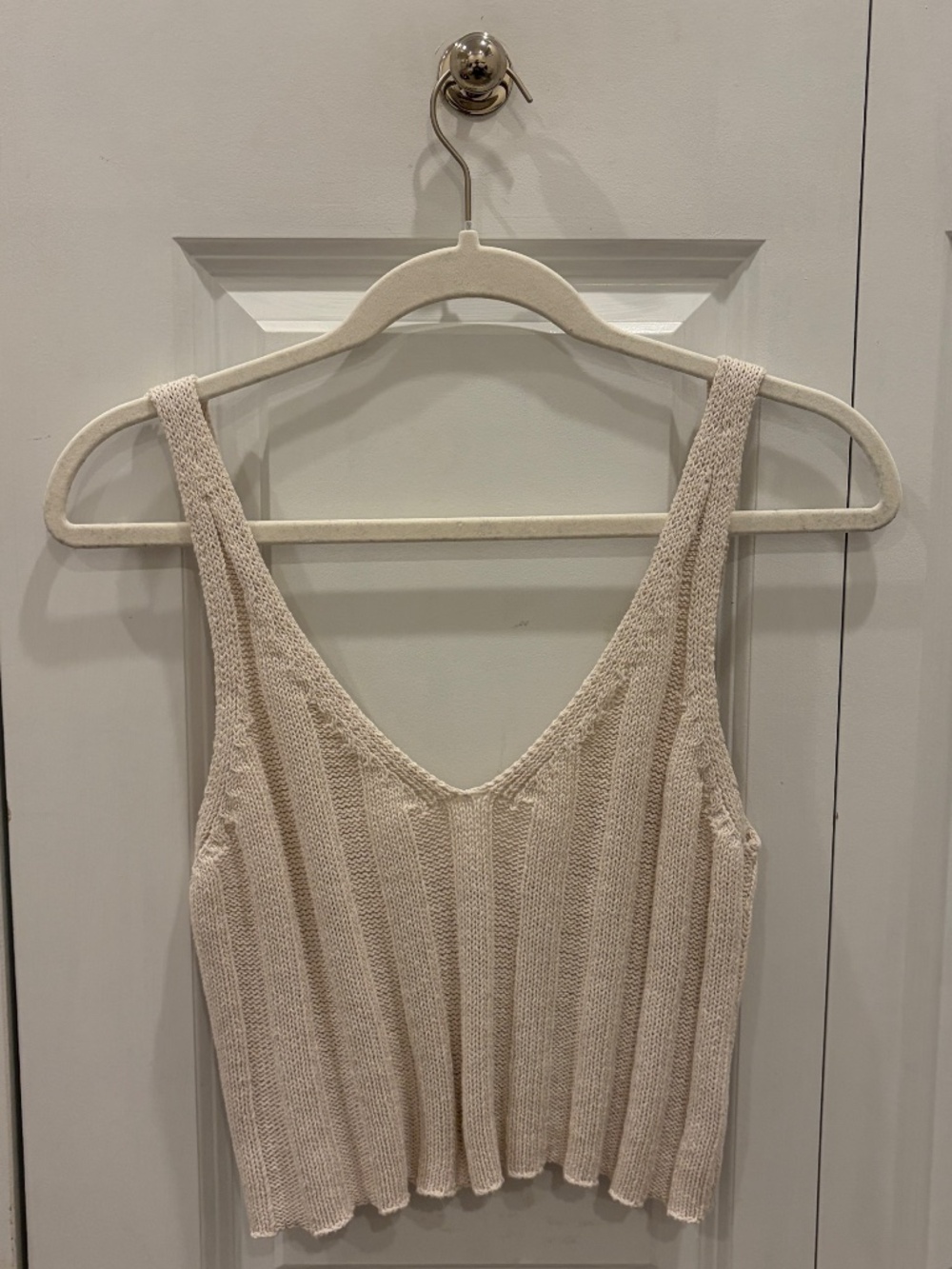 PacSun L.A. Hearts Cream Knit Cropped Sweater Tank